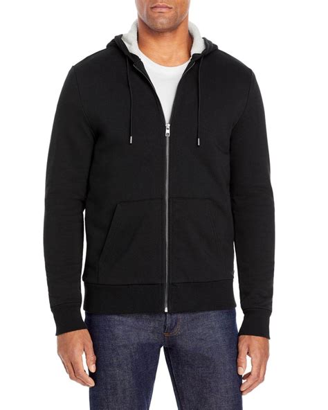 michael kors collection sherpa waffle hoodie black 